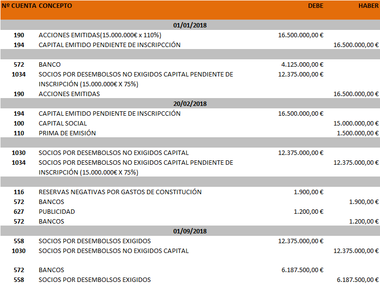 EJERCICIO CONSTITUCION SOCIEDAD ANONIMA